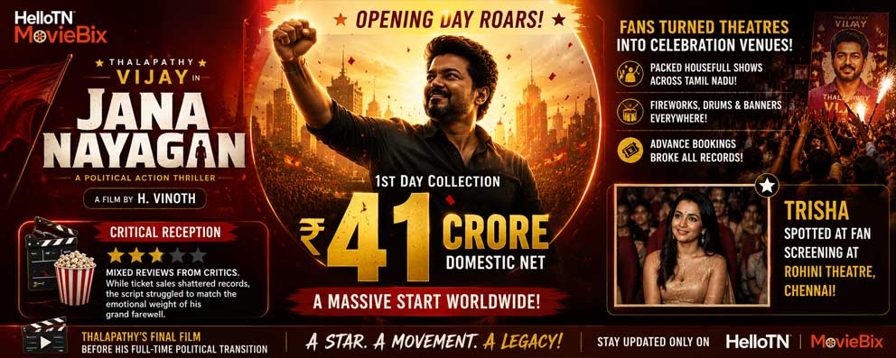 Jana Nayagan Opens Big: Box Office Roars, Fans Celebrate Vijay’s Grand Farewell