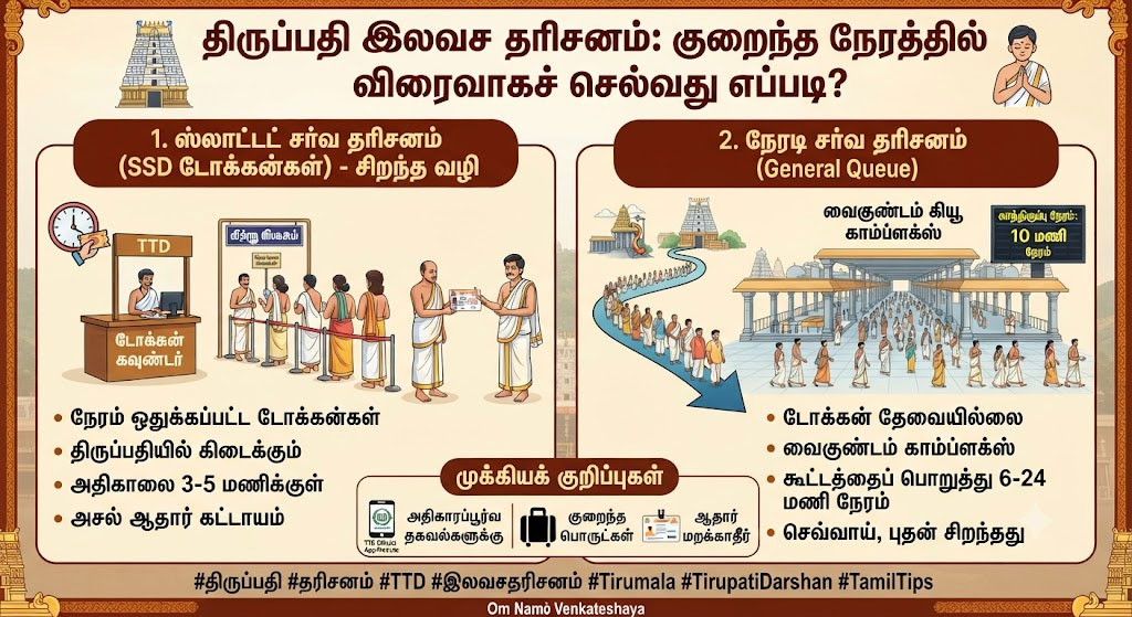 திருப்பதி இலவச தரிசனம் – குறைந்த நேரத்தில் விரைவாகச் செல்வது எப்படி?